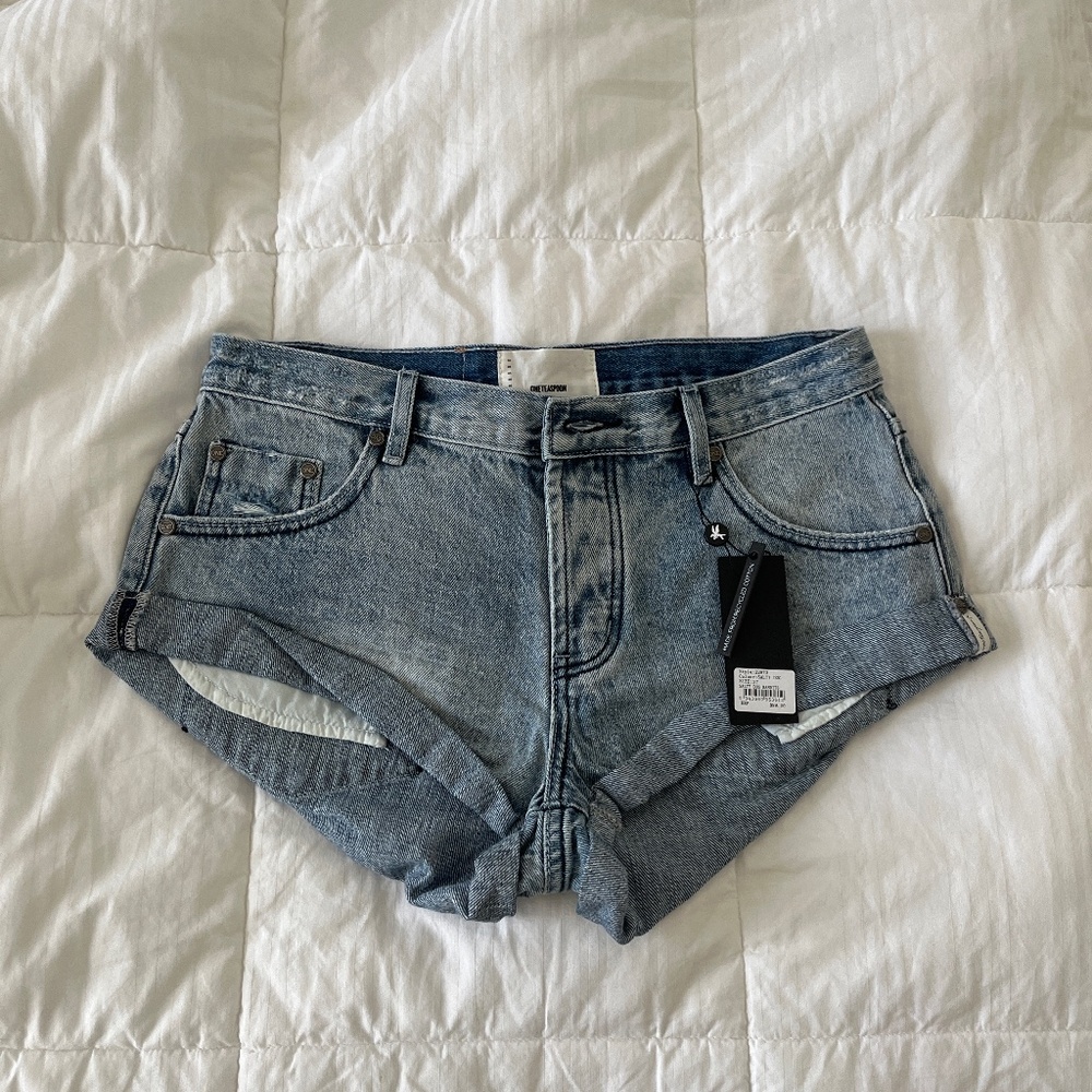 Worn once - One Teaspoon jean shorts
